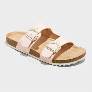 Big Girl Cat & Jack Drew Footbed Sandals Pink Size 5 New With Tags
